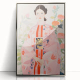 Maximalist Wall Art – Bold and Eclectic Portrait with Floral Accents