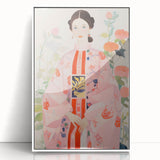 Maximalist Wall Art – Bold and Eclectic Portrait with Floral Accents