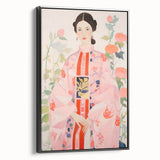 Maximalist Wall Art – Bold and Eclectic Portrait with Floral Accents