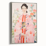 Maximalist Wall Art – Bold and Eclectic Portrait with Floral Accents