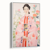 Maximalist Wall Art – Bold and Eclectic Portrait with Floral Accents