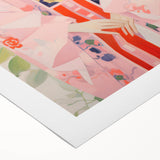 Maximalist Wall Art – Bold and Eclectic Portrait with Floral Accents