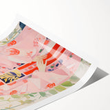 Maximalist Wall Art – Bold and Eclectic Portrait with Floral Accents