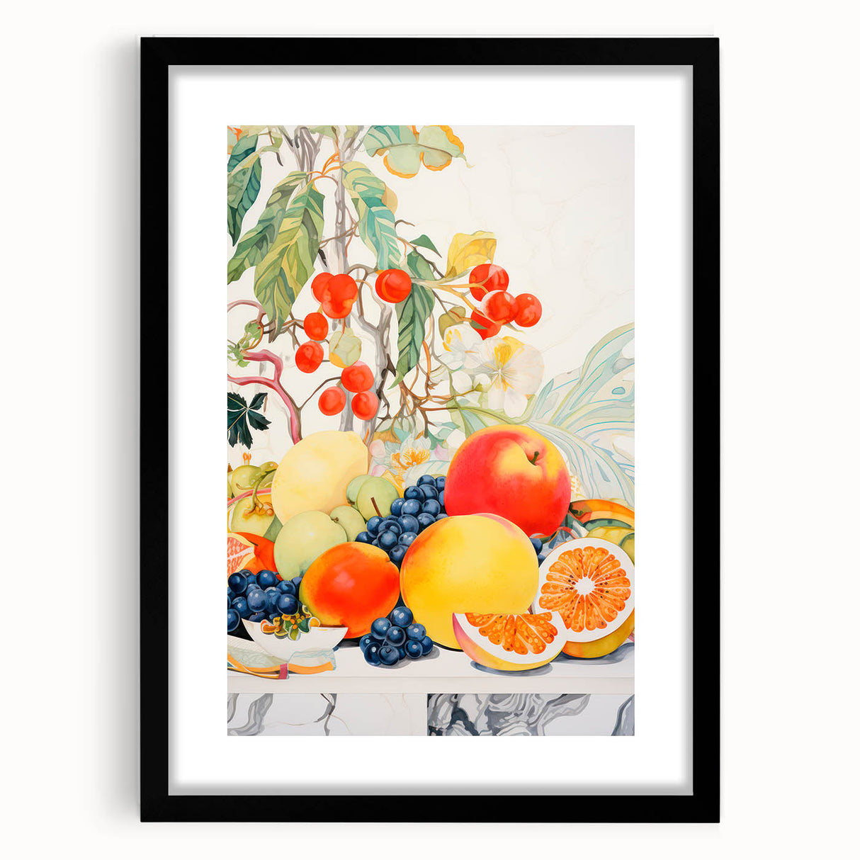 Maximalist Wall Art – Bold and Vibrant Fruit Composition for Home Decor