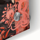 Maximalist Wall Art – Bold Surreal Portrait with Vibrant Floral Details