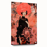 Maximalist Wall Art – Bold Surreal Portrait with Vibrant Floral Details