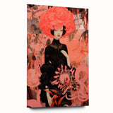 Maximalist Wall Art – Bold Surreal Portrait with Vibrant Floral Details