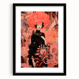 Maximalist Wall Art – Bold Surreal Portrait with Vibrant Floral Details