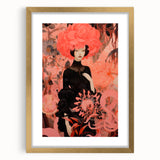 Maximalist Wall Art – Bold Surreal Portrait with Vibrant Floral Details