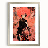 Maximalist Wall Art – Bold Surreal Portrait with Vibrant Floral Details