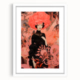 Maximalist Wall Art – Bold Surreal Portrait with Vibrant Floral Details