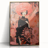 Maximalist Wall Art – Bold Surreal Portrait with Vibrant Floral Details
