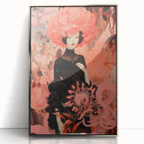 Maximalist Wall Art – Bold Surreal Portrait with Vibrant Floral Details