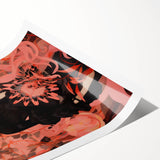 Maximalist Wall Art – Bold Surreal Portrait with Vibrant Floral Details