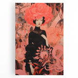 Maximalist Wall Art – Bold Surreal Portrait with Vibrant Floral Details
