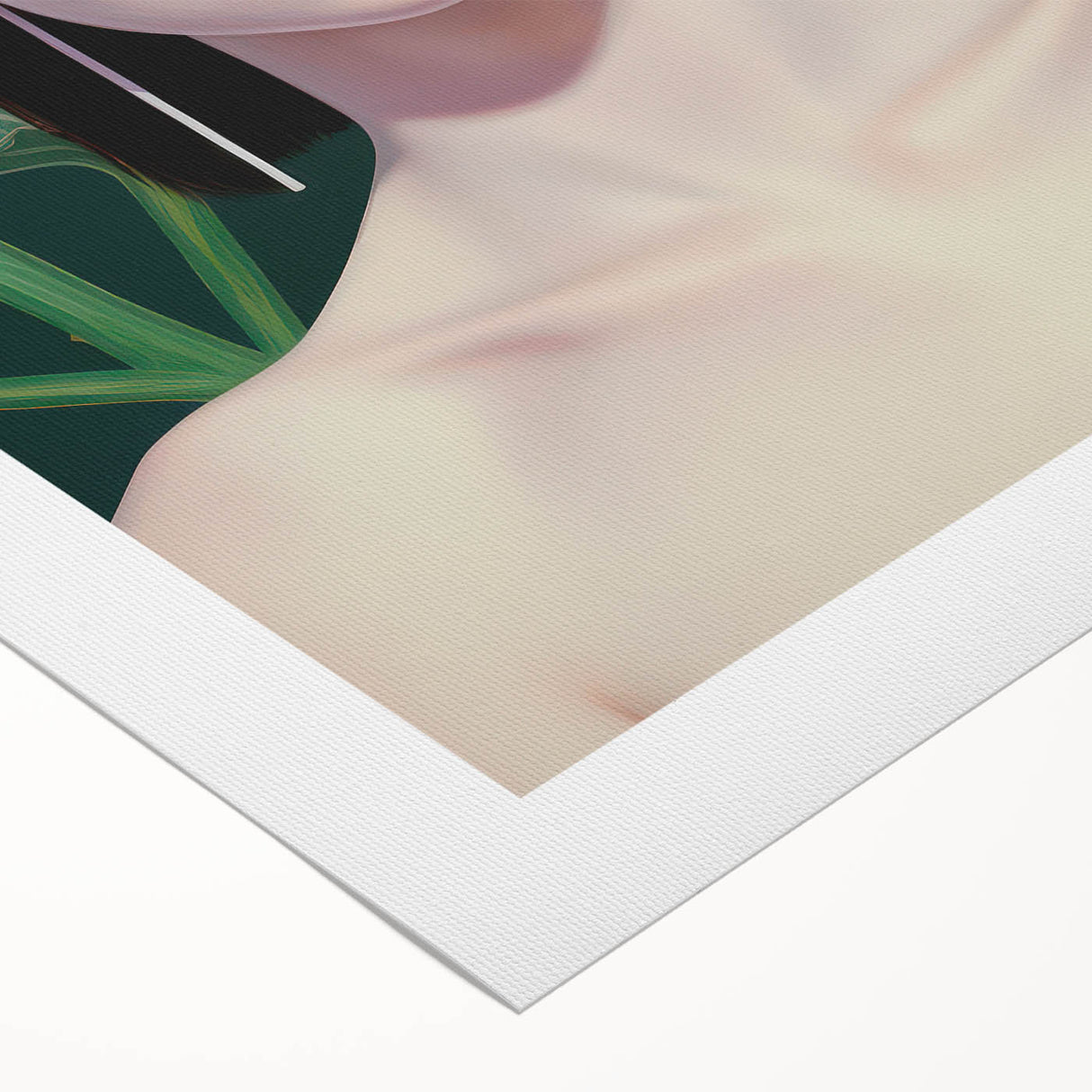 Maximalist Wall Art – Eclectic Portrait with Bold Stripes and Greenery