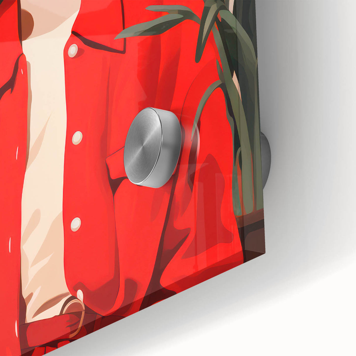 Maximalist Wall Art - Bold Portrait of Stylish Woman in Red for Eclectic Decor