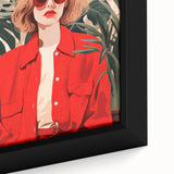 Maximalist Wall Art - Bold Portrait of Stylish Woman in Red for Eclectic Decor