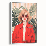Maximalist Wall Art - Bold Portrait of Stylish Woman in Red for Eclectic Decor