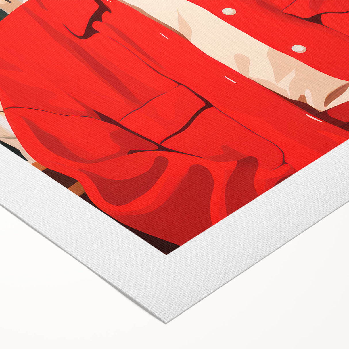 Maximalist Wall Art - Bold Portrait of Stylish Woman in Red for Eclectic Decor