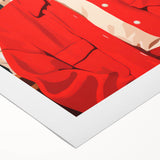 Maximalist Wall Art - Bold Portrait of Stylish Woman in Red for Eclectic Decor