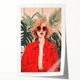 Maximalist Wall Art - Bold Portrait of Stylish Woman in Red for Eclectic Decor