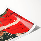 Maximalist Wall Art - Bold Portrait of Stylish Woman in Red for Eclectic Decor