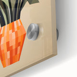 Maximalist Wall Art – Bold Geometric Floral Vase with White Tulips