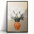 Maximalist Wall Art – Bold Geometric Floral Vase with White Tulips