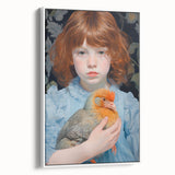 Maximalist Wall Art – Expressive Portrait of Child Holding a Bird