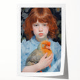 Maximalist Wall Art – Expressive Portrait of Child Holding a Bird