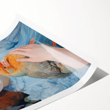 Maximalist Wall Art – Expressive Portrait of Child Holding a Bird