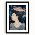 Maximalist Wall Art – Dreamy Underwater Portrait with Koi Fish