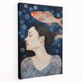 Maximalist Wall Art – Dreamy Underwater Portrait with Koi Fish