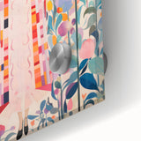 Maximalist Wall Art – Bold Floral Portrait with Geometric Accents