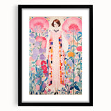 Maximalist Wall Art – Bold Floral Portrait with Geometric Accents