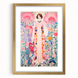 Maximalist Wall Art – Bold Floral Portrait with Geometric Accents