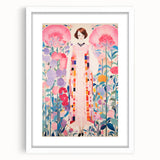 Maximalist Wall Art – Bold Floral Portrait with Geometric Accents