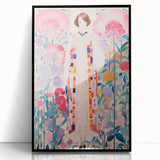 Maximalist Wall Art – Bold Floral Portrait with Geometric Accents