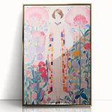 Maximalist Wall Art – Bold Floral Portrait with Geometric Accents