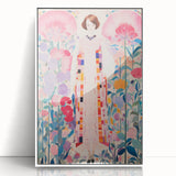 Maximalist Wall Art – Bold Floral Portrait with Geometric Accents