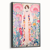 Maximalist Wall Art – Bold Floral Portrait with Geometric Accents