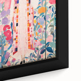Maximalist Wall Art – Bold Floral Portrait with Geometric Accents