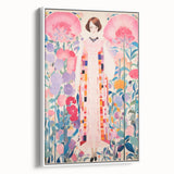 Maximalist Wall Art – Bold Floral Portrait with Geometric Accents