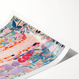 Maximalist Wall Art – Bold Floral Portrait with Geometric Accents