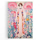 Maximalist Wall Art – Bold Floral Portrait with Geometric Accents