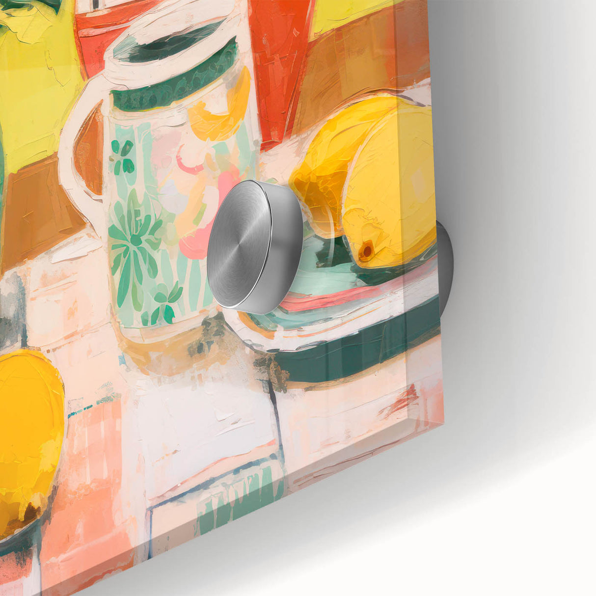 Maximalist Wall Art - Bold Floral and Lemon Still Life - Vibrant Decor