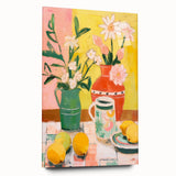 Maximalist Wall Art - Bold Floral and Lemon Still Life - Vibrant Decor