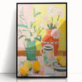 Maximalist Wall Art - Bold Floral and Lemon Still Life - Vibrant Decor