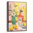 Maximalist Wall Art - Bold Floral and Lemon Still Life - Vibrant Decor